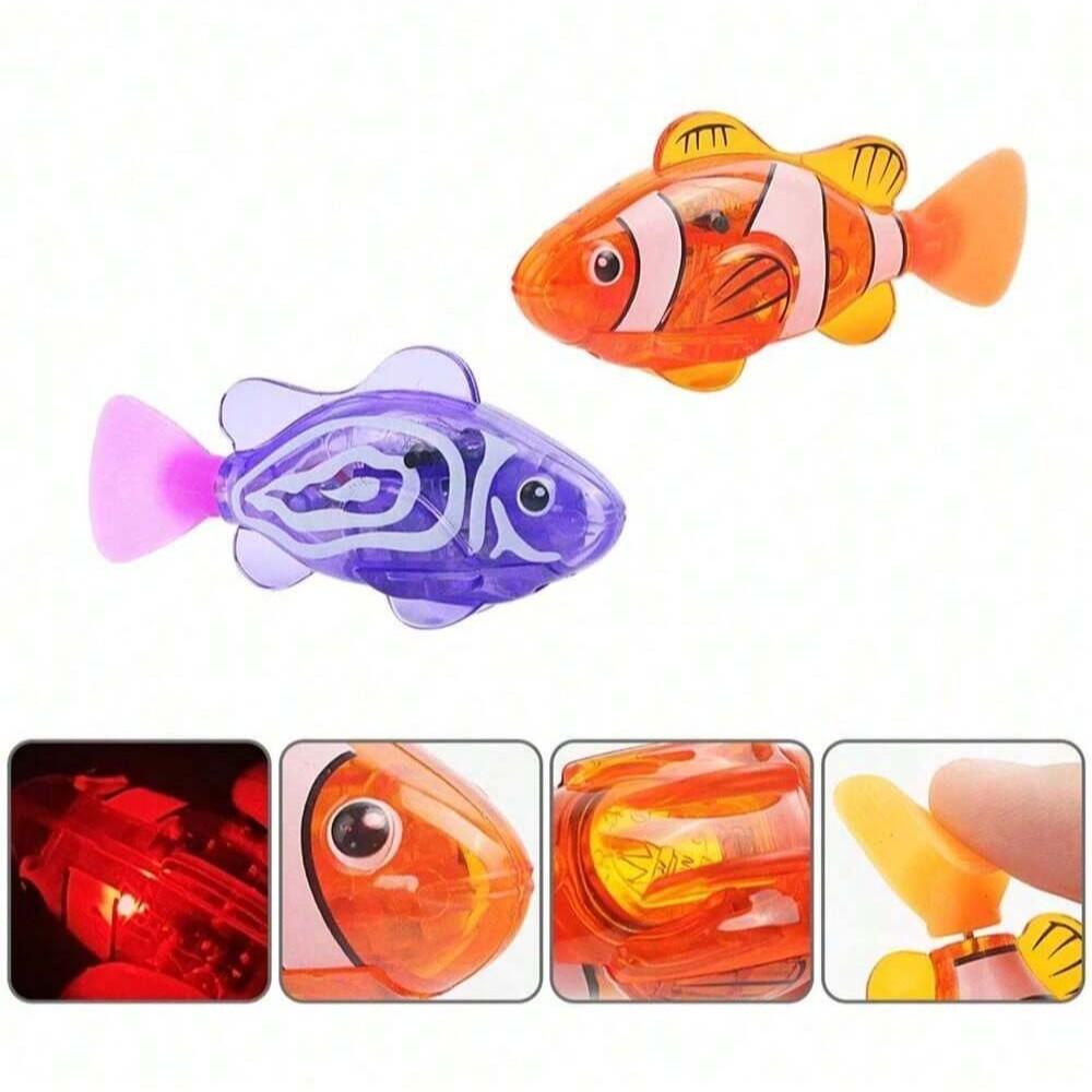 Kids Electronic Fish Swimming Pool Toy, Pet Toy, Swim Robot Fish with LED Light, Water Bath Toy for Children, 1/4/6 Pieces