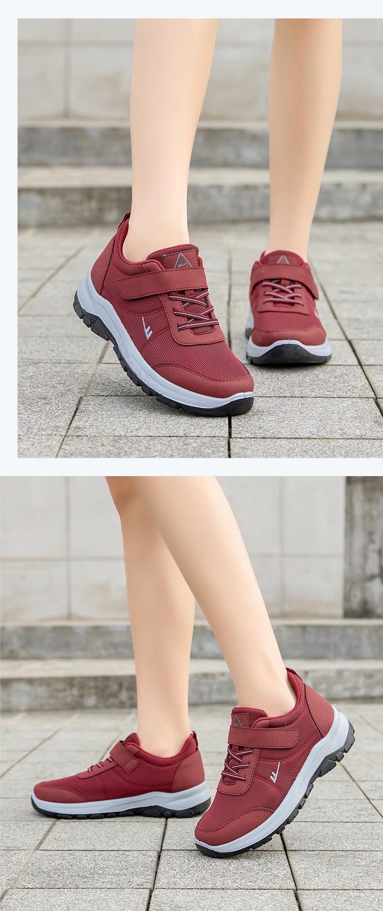 Women's New Spring Mom Shoes, Casual Outdoor Woven Sports Shoes, Breathable Soft Sole Running Shoes, Comfortable Magic Tape Sneakers