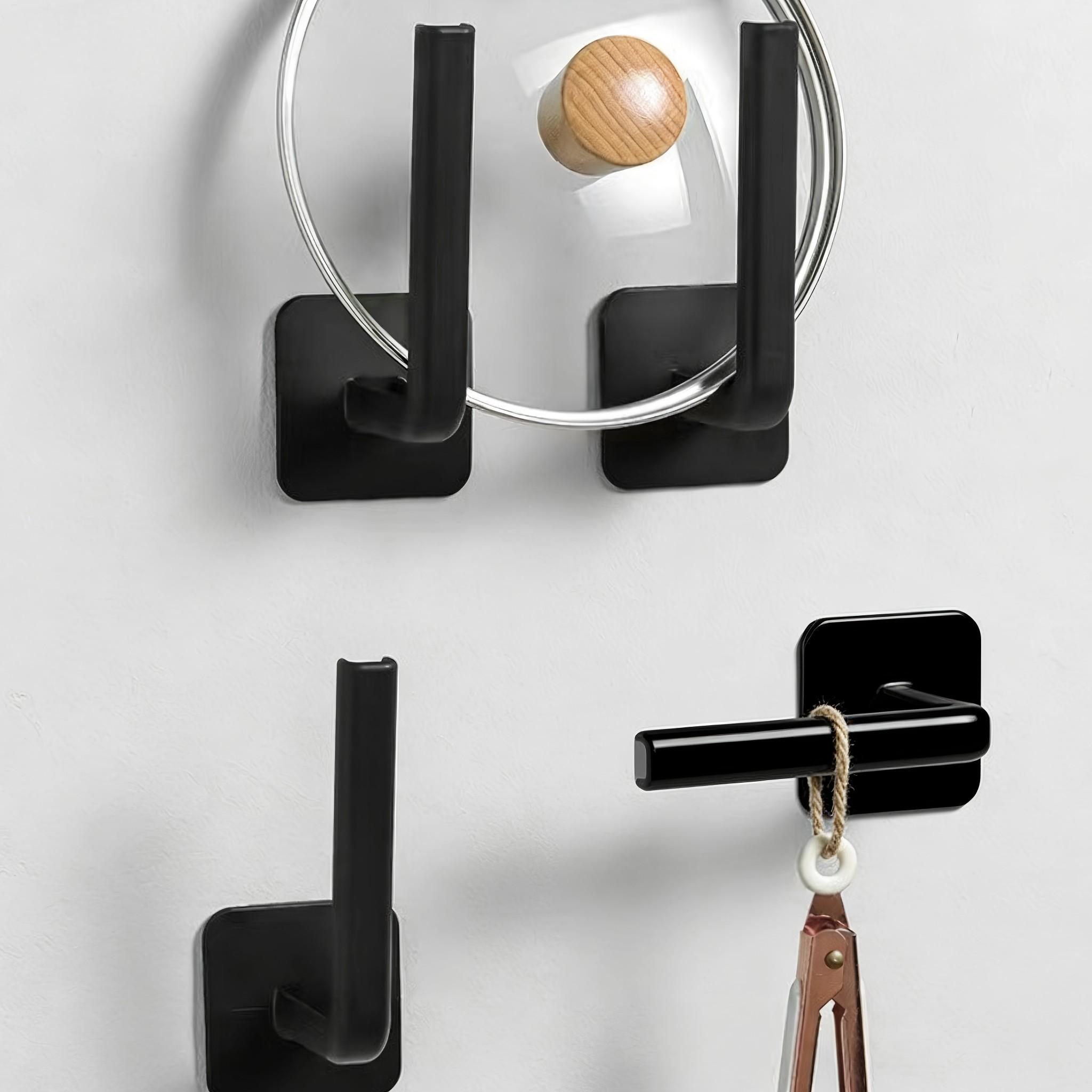 3-Pack No-Drill Hooks, Multi-Purpose Strong Adhesive Hooks, Seamless Clothing Hangers, Kitchen Storage Rack, Wall L-Shaped Hooks