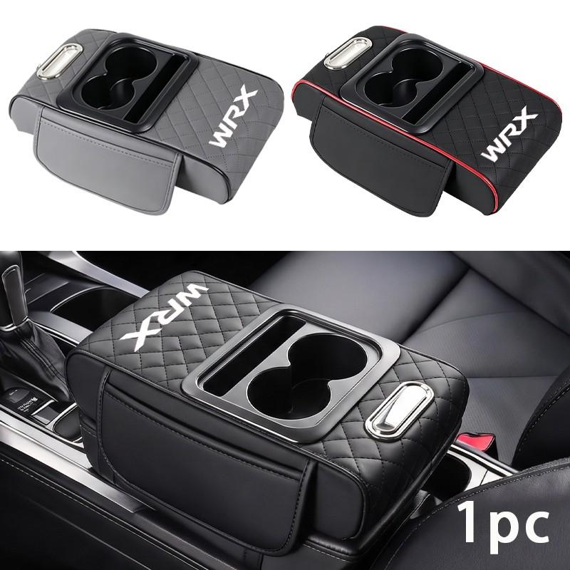 Subaru Wrx Ergonomic Armrest Pad, Thick Elastic Sponge, Dual Water Cup Slots, Paper Towel Holder, Large Capacity Bag, Car Interior Accessory