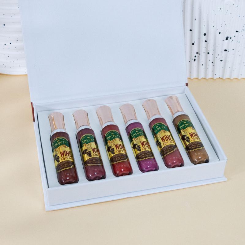 Red wine bottle lip dye set six-color lip gloss that is not easy to stick to the cup and does not fade easily matte matte lipstick elvive glycolic gloss liquid lip glossy lip woman labiales Mousse Tint Lipglass