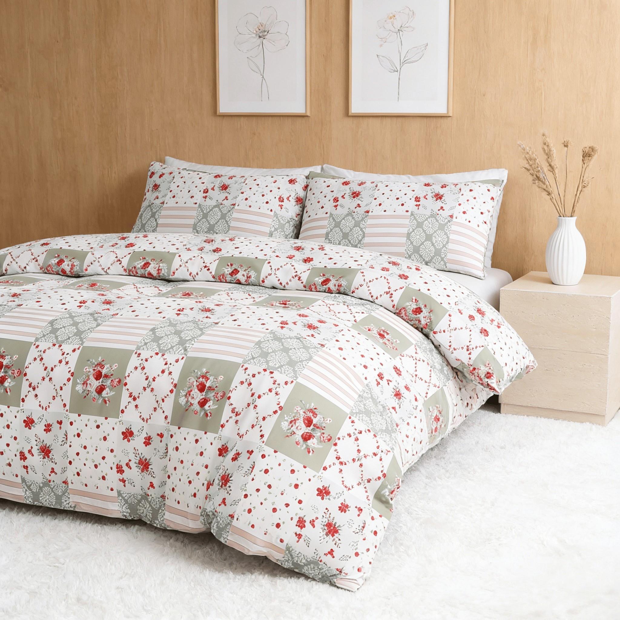 Vintage Rose Pattern Duvet Cover 3-Piece Set, Elegant and Romantic, Includes 1 Duvet Cover and 2 Pillowcases (Without Insert), Perfect for Modern Bedroom Decor.