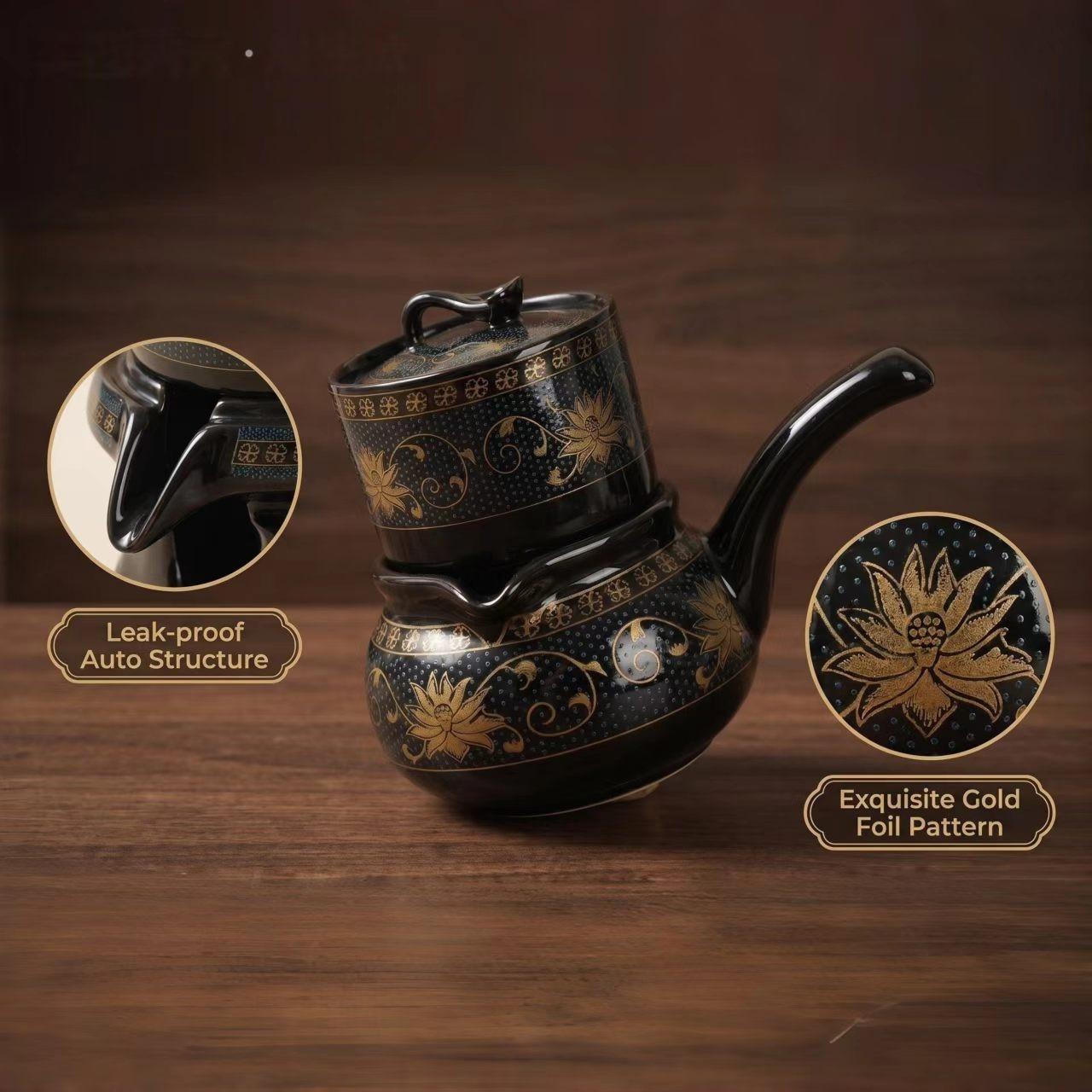 Ceramic Gongfu Tea Set 9 Piece, Tea Cup Set, Luxury Handmade Teapot Set, Complete Traditional Chinese Tea Ceremony Gift, Perfect Packaging Box, Ideal for Father's Day, Halloween, Christmas