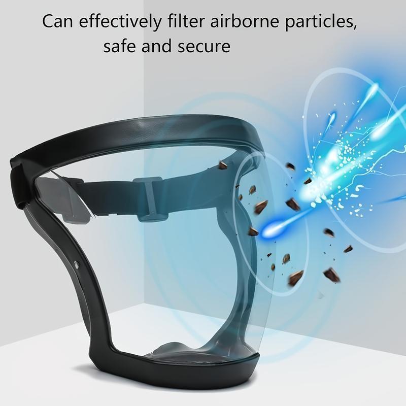 Transparent Full Face Shield with Adjustable Visor, Reusable Safety Face Cover, Anti-Fog & Splash Proof Protection for Kitchen Work Outdoor, Lightweight & Durable, Safety Glasses Goggles