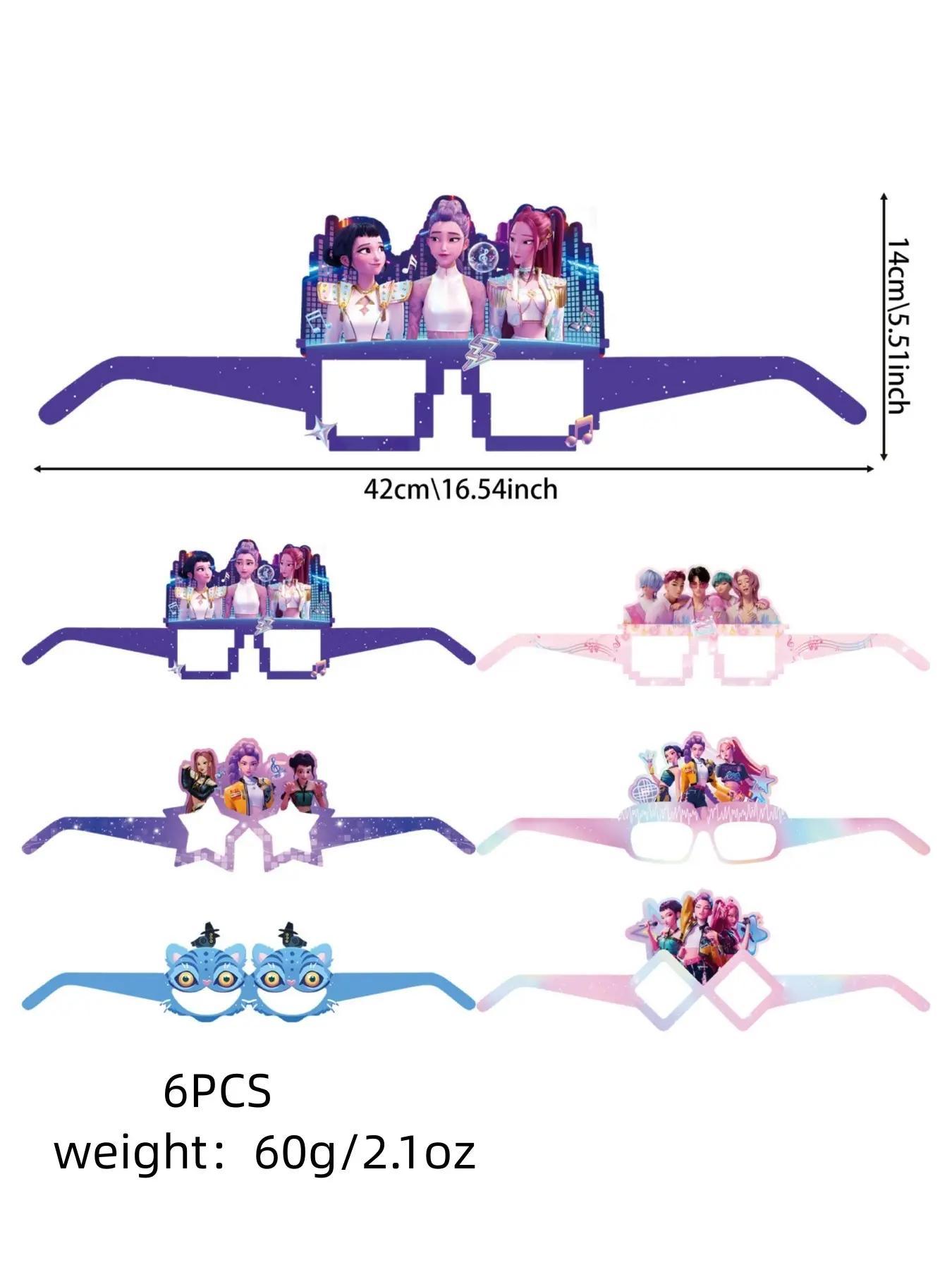 K-Pop Birthday Party Decoration Set Collection whimsical home decor,Kpop Anime Girls - Tablecloths, placemats, plates, cups, banners, forks, figurines, Backdrop, balloons, cake decorations, stickers, glasses and masks, K-Popbirthday party tunique decor