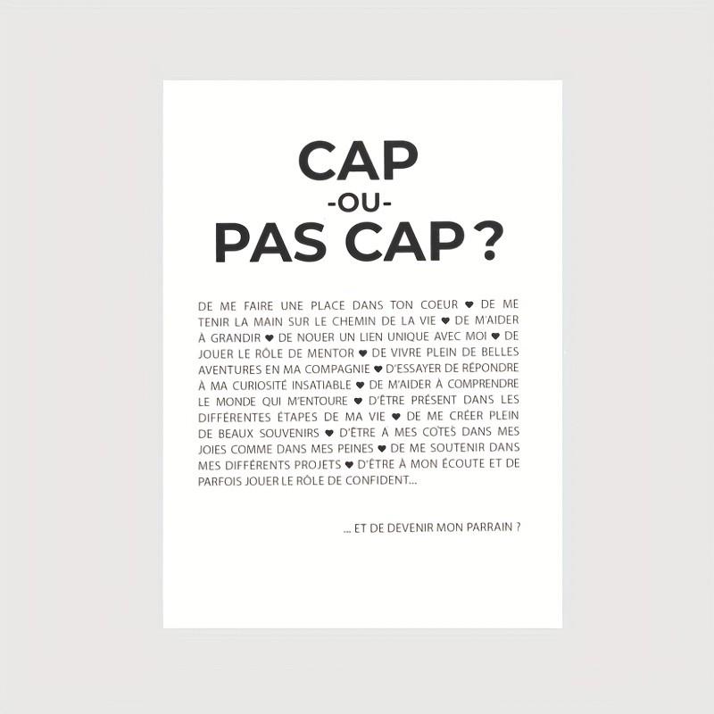 10 French Edition 'dare or Not' Godfather Invitation Cards, Creative Challenge Cards for Baptism/birthday, Heartfelt Family Gifts