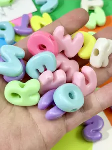 500g, approximately 175 pieces of fun colorful 3D letter beads, uniquely designed A-Z alphabet acrylic 6mm large hole acrylic letter beads, English alphabet beads, for DIY necklace, bracelet, and phone charm chains, loose beads - jewelry making beads