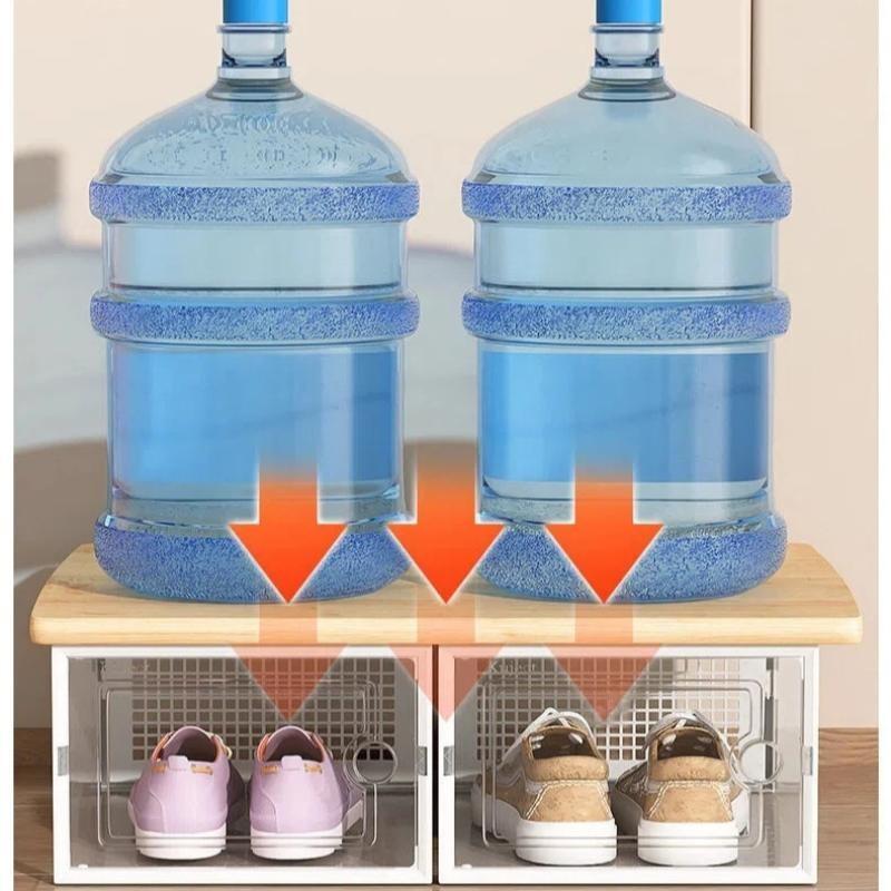 Clear Plastic Stackable Shoe Boxes, Upgrade X-Large Shoe Organizer, Drop Front Design with Transparent Door, Ideal for Sneaker Display