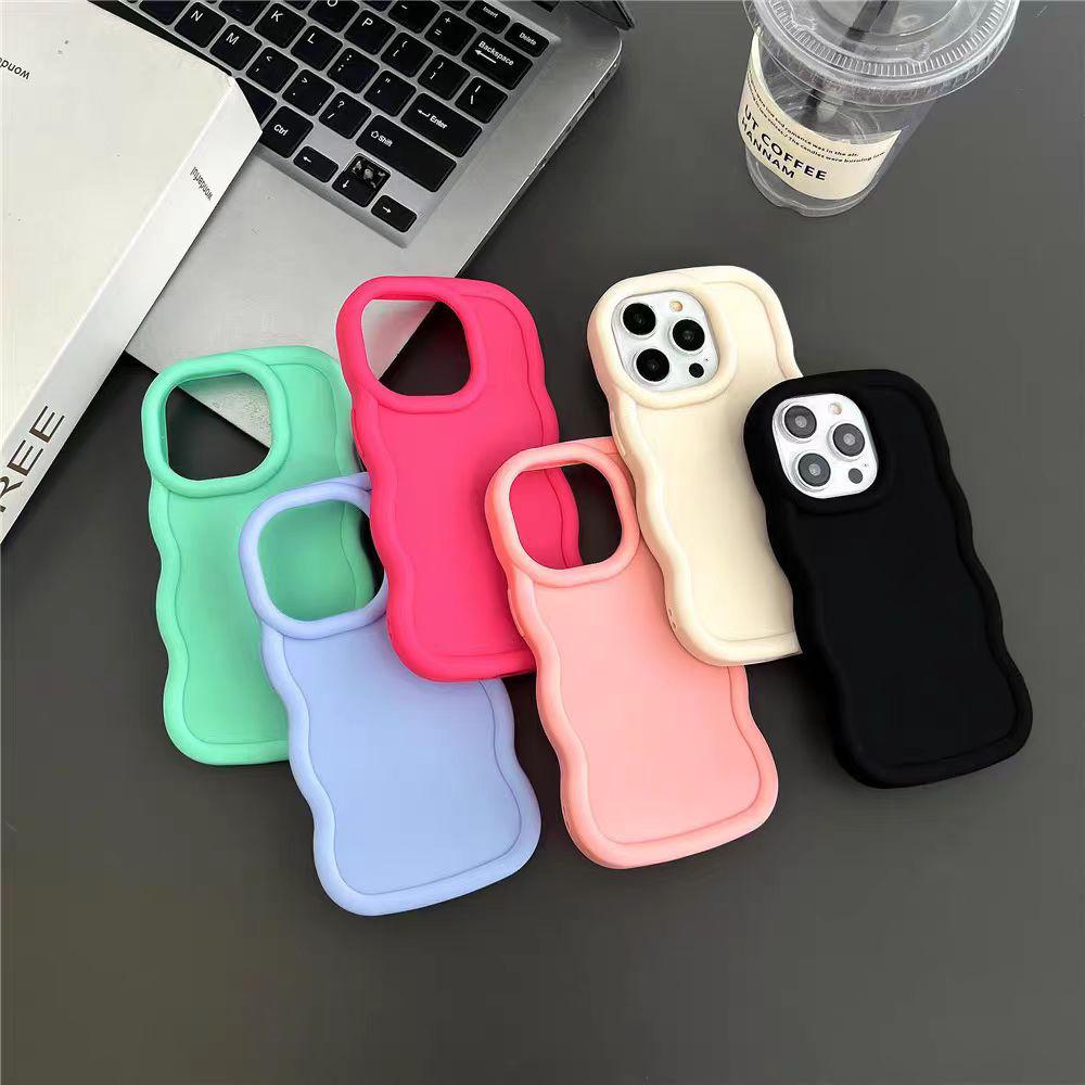 6-piece solid-color large-hole iPhone case - suitable for 15/14/13/12/11, XS, XR, X, 7/8, Mini, Plus, Pro, Pro Max models - Shoc