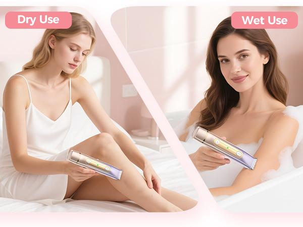 PVBKZ Bikini Trimmer for Women, Electric Shaver and Razor Rechargeable 2-in-1 Body and Facial Epilator, Dual Heads for Painless Trimming of Pubic Hair, Face, Underarms and Legs, IPX6 Waterproof. Christmas Gift New Year Gift Shaving Grooming