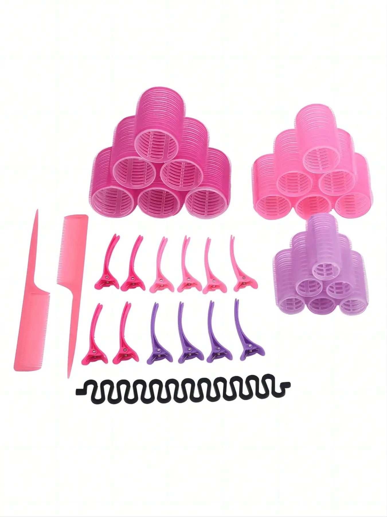 33-Piece Self-Adhesive Hair Curler Set, Air Bangs Curler, Lazy Person Hair Styling Tool, Easy-To-Use Hair Curling Kit