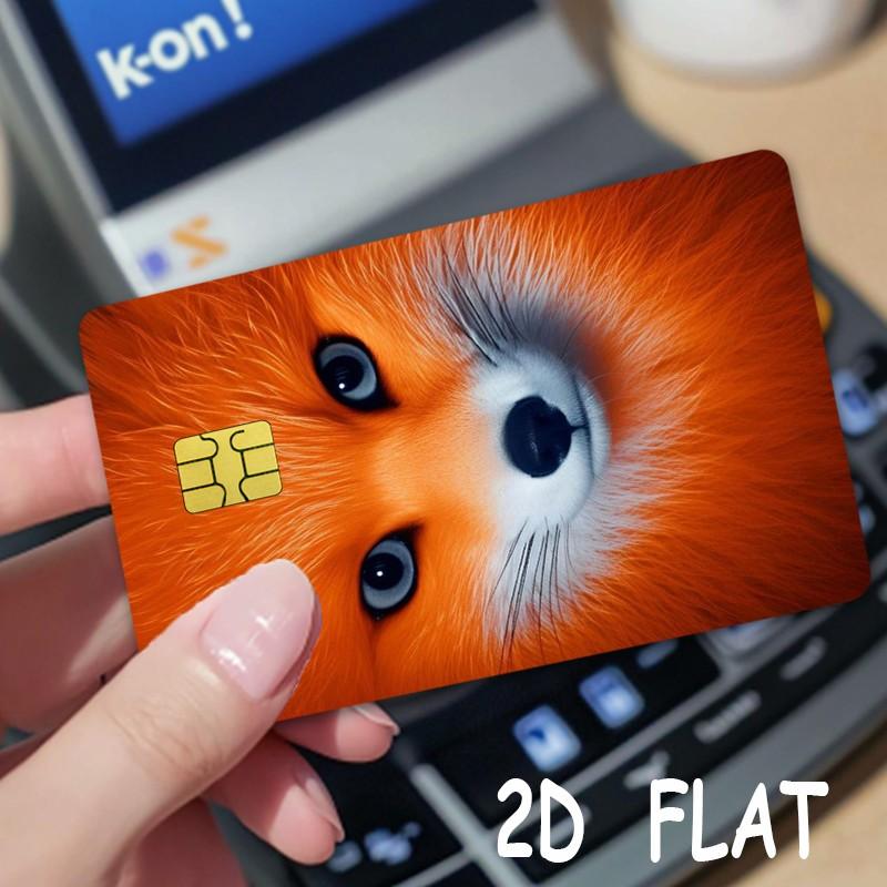 Fox Design Credit Card Vinyl Stickers, Ultra-Thin Skin-Stickable, Waterproof and Scratch-Resistant, 2 Pieces Per Set