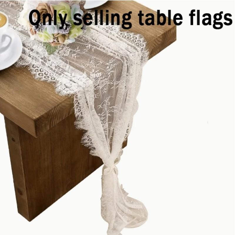 1Pack White Lace Table Runner 30 X120 Inch Embroidered Boho Table Runner for Wedding Party Bridal Shower Decorations Vintage Rustic Table Runners
