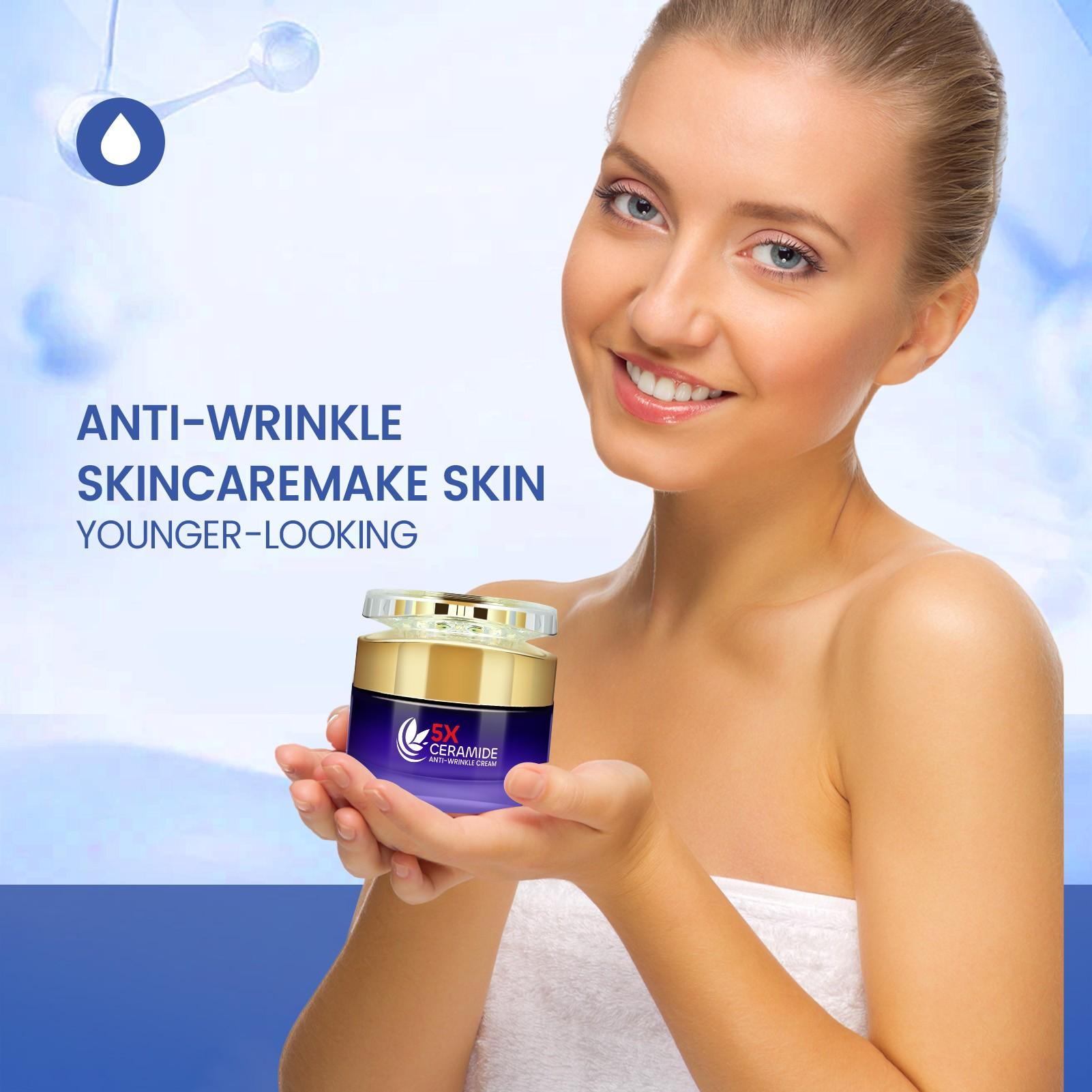 5x Ceramide Anti-Wrinkle Face Cream, Wrinkle Repair, Firming, Contains Centella, Hyaluronic Acid, Barrier Repair, Moisturizing, All Skin Types