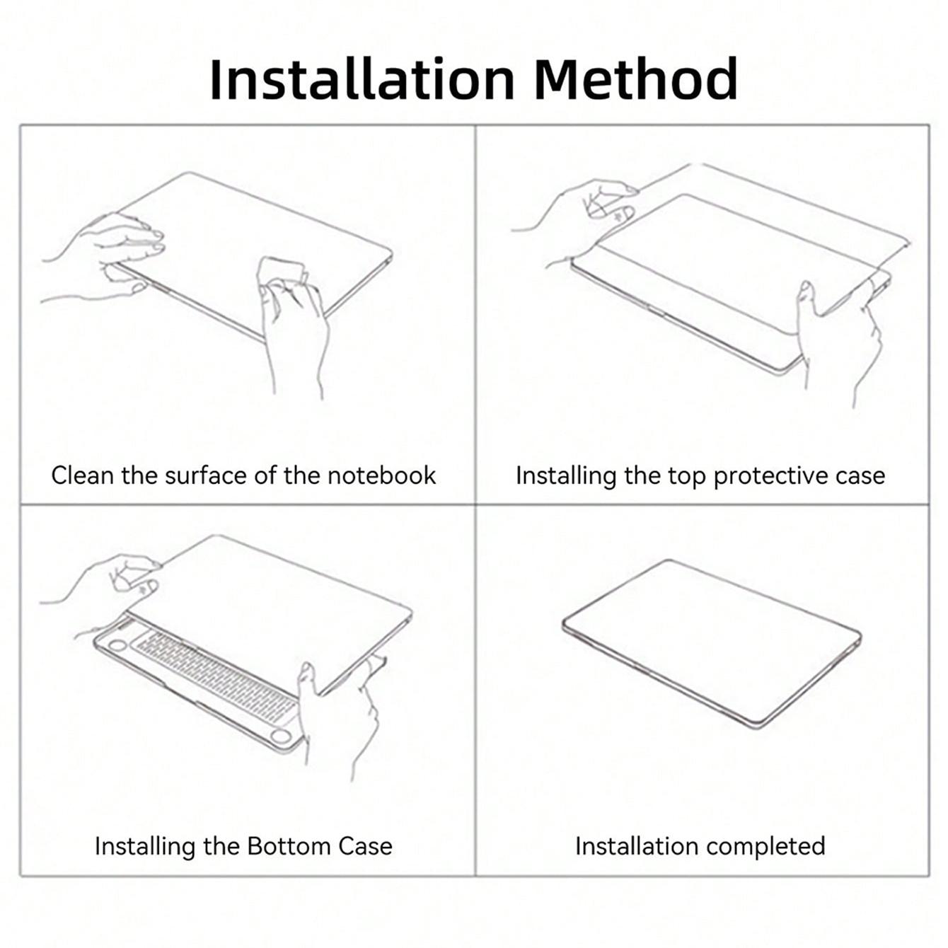 Transparent Matte Shell Case for Macbook Air 13-Inch M4 2022, Clear Hard Shell Protector, Ultra-Thin Fashion Design, School Office Travel