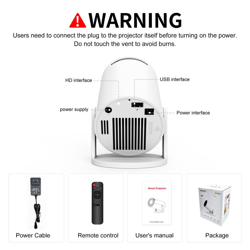 Magcubic HY300Pro Android 14 Video Projector, Wireless Digital Projector, 290ANSI Allwinner H726 Dual WiFi6 BT5.4 1280*720P Built-in Speaker, Mini Multifunctional Smart Projector for Home Cinema, Outdoor, Movie Portable Projector 2025 Upgraded version