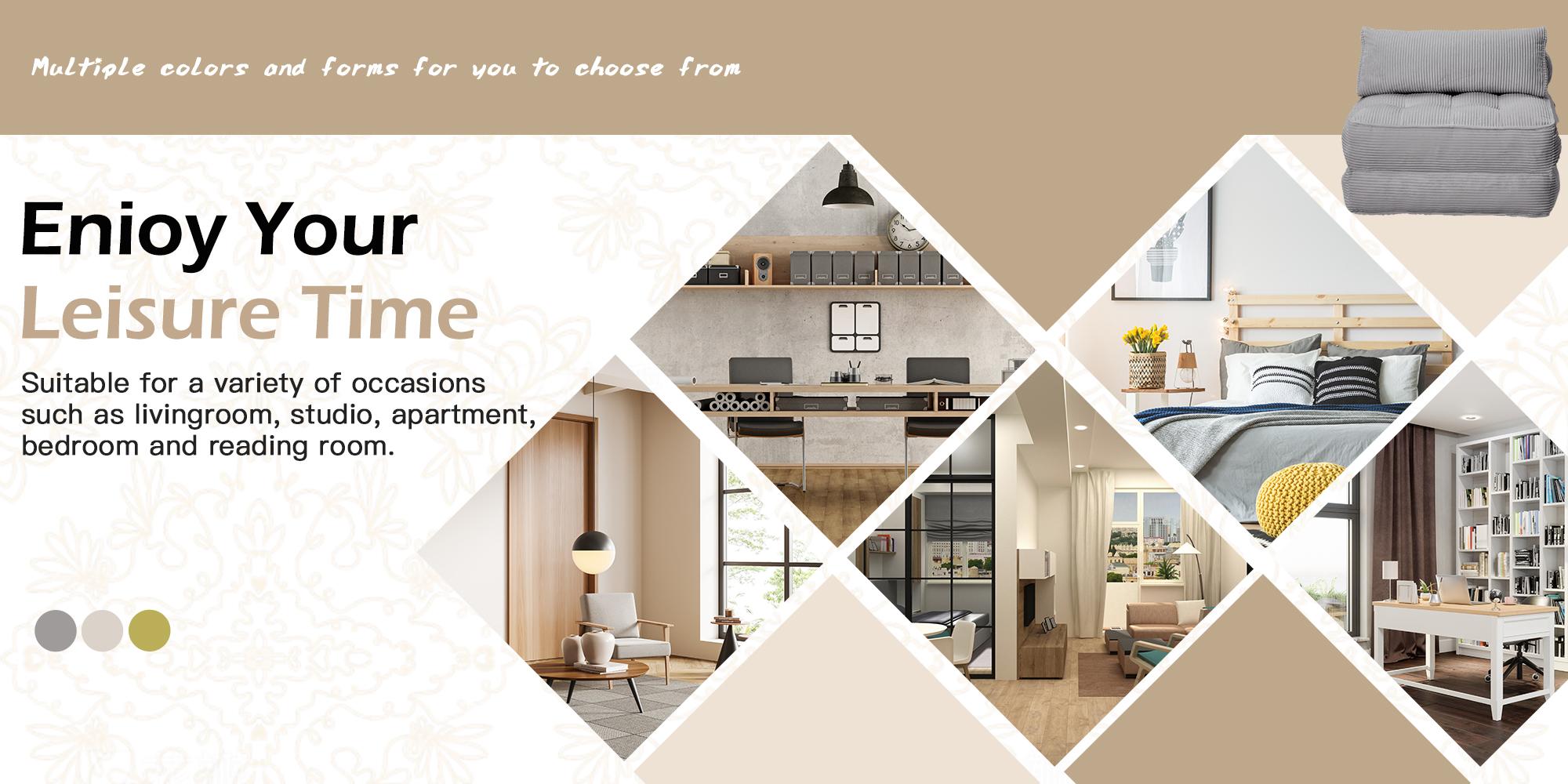 Erommy Folding Out Chair Bed, Convertible Sofa Bed with 2 Pillows, Portable Couch Bed Comfy Floor Sofa Lounge for Living Room Bedroom, Dark Gray/Black