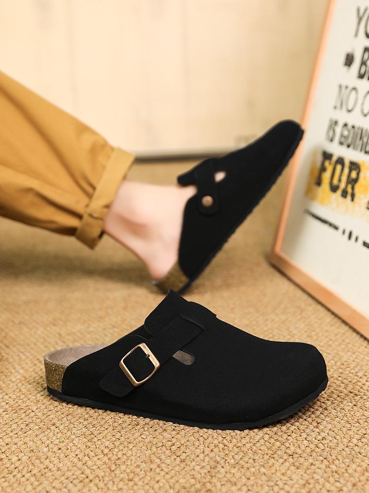 New Lightweight Comfortable Slip-On Couples Half-Enclosed Backless Rubber Sandals, Men's Women's Birkken Shoes, Casual Round Toe Low Top