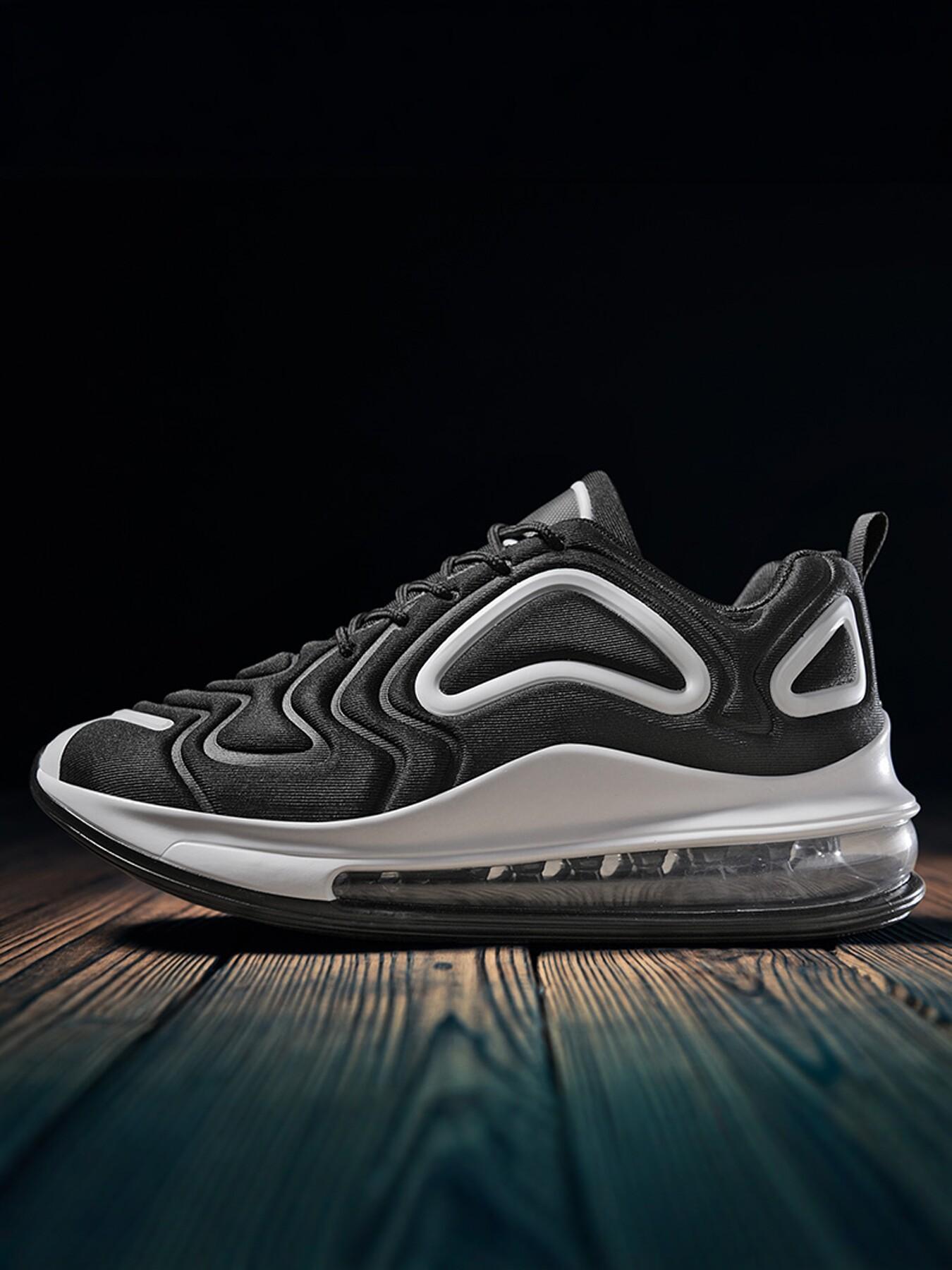 Men's Full Foot Air Cushion Sports Shoes, Comfortable Lightweight Breathable Anti-Slip Shock Absorption Running Shoes, Casual Outdoor Use