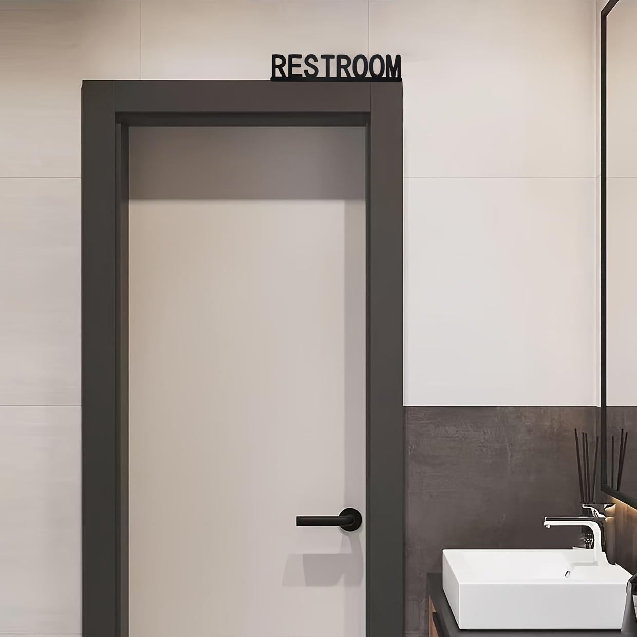 Classic Wooden Bathroom Sign, Irregular Shape Panel for Door and Wall Decor, Easy to Install, Home Decoration Accessory