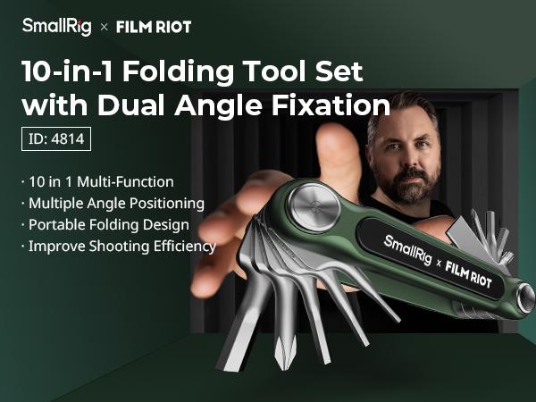 SmallRig x FILM RIOT Folding Tool Set with Screwdrivers and Hex Key Wrenches, Multiple Angle Positioning, Portable and Compact Design