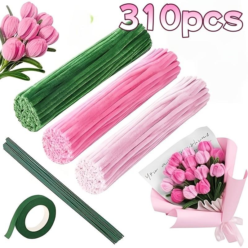 310-Piece Moss Root Floral Arrangement Set, Includes Colored Moss Roots, and Moss Strips, Flower Art Tape, DIY Tools Kit