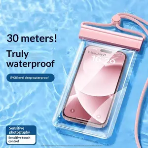 Seaside mobile phone waterproof bag, touch screen camera artifact, swimming takeaway rider transparent diving rainproof mobile phone case fathersdaygiftideas