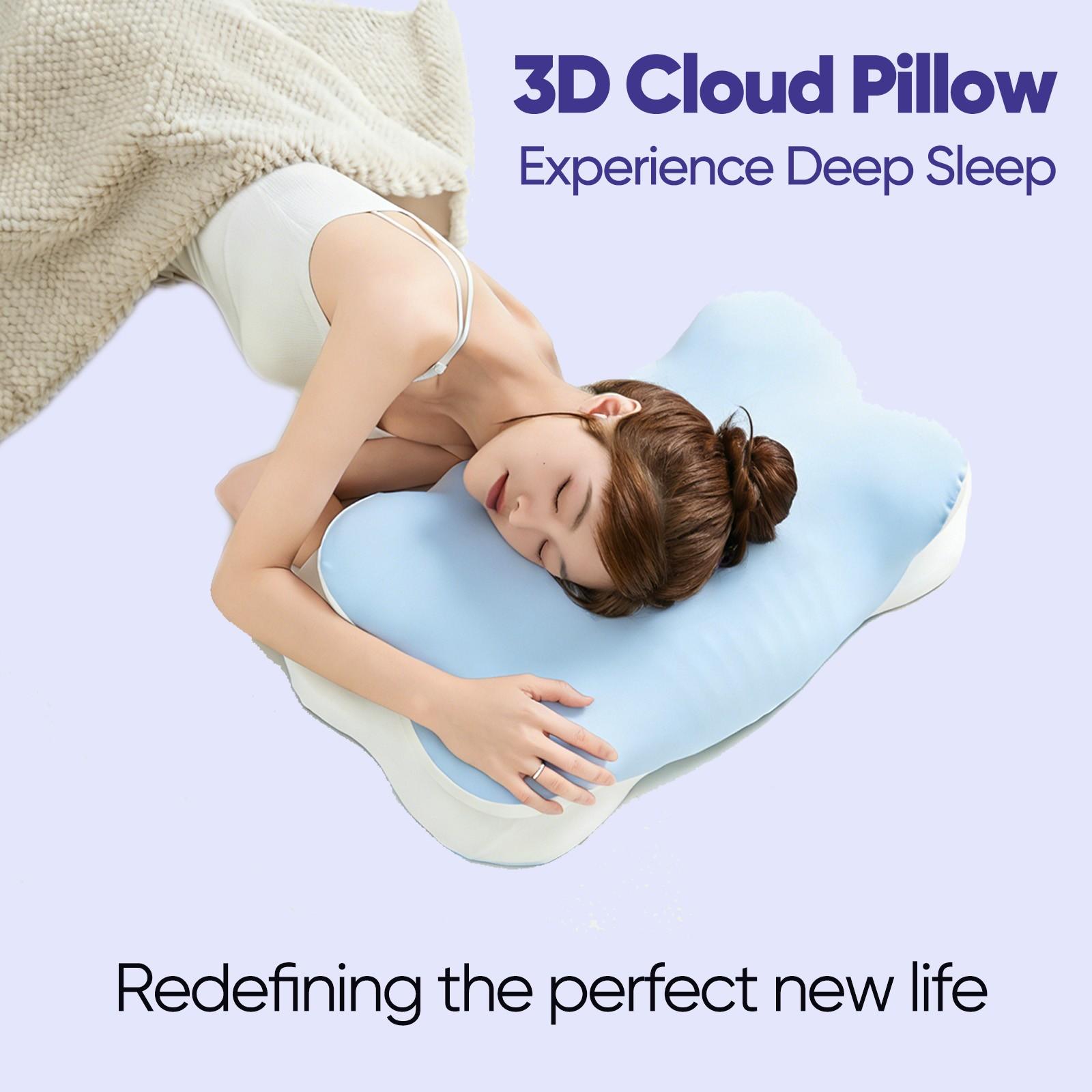 3D Cloud Pillow Memory Foam Pillow, a multi-functional bed pillow for relaxing the neck and shoulders, ideal for adult side sleepers, experience deep sleep with its enlarged surface that perfectly cradles the head. A perfect gift for family and friends.