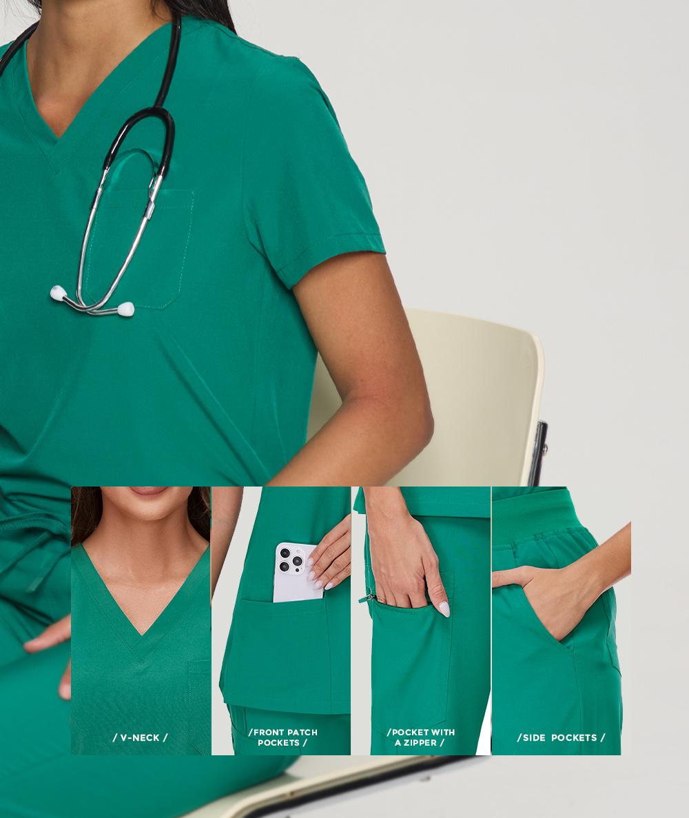 COZYFIT Scrubs Luna Vital Set for Women - Stretch V-Neck Scrub Top & Jogger Pant with 8 Pockets COZY SCRUBS COZYFIT Scrubs Luna Vital Set for Women - Stretch V-Neck Scrub Top & Jogger Pant with 8 Pockets COZY SCRUBS