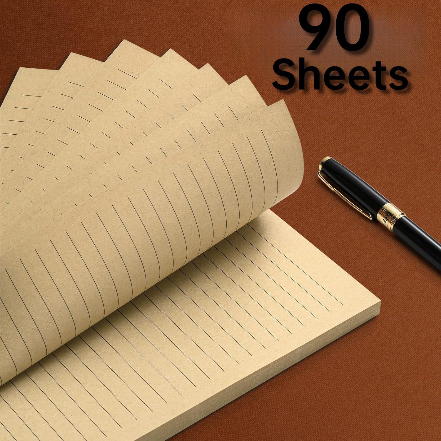 A6 Vintage Style Binder Inserts, 90 Sheets (180 Pages) 7mm Grid Paper, Smooth Writing, Durable, Versatile Use, Suitable for 6-Ring Binders and Travel Notebooks