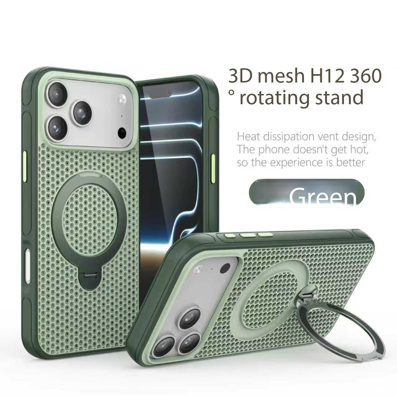 High quality breathable ice like honey shaped heat dissipation 360 degree rotating metal bracket magnetic suction shock-absorbing phone suitable for iPhone 17 16 15 14 13 12 11 Pro Max Plus Air independent metal buttons compatible with MagSafe wireless ch