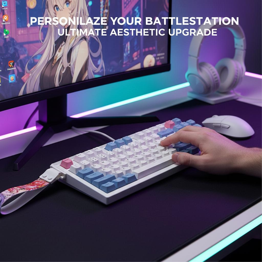 Anime Character Keyboard Strap, Trendy Gaming Accessory, Customizable Design, Versatile Use, Perfect for Gamers & Anime Fans