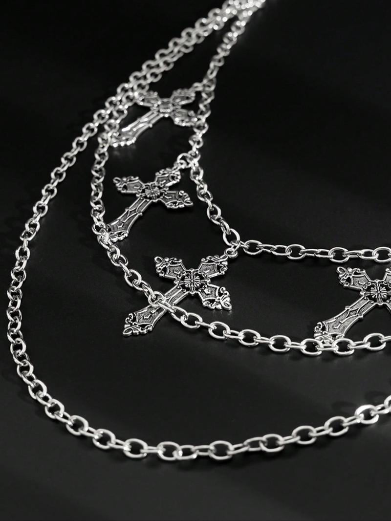 Men's Cross Layered Chain Belt, Adjustable Waist Chain, Punk Style Jeans Chain, Fashion Belt for Party, Daily Clothing Decor, Trendy All-match & Exquisite Belt for Birthday Gift