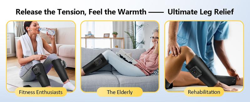 [2 Packs] Cordless Leg Massager for Circulation, Calf Massager with Heat and Compression, Birthday Gifts for Mom Women Men Wife, Cordless Leg Massage with DIY APP Control