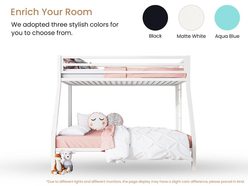 SHA CERLIN Metal Bunk Bed Twin Over Full Size with Removable Stairs【Frame Only No Mattress】Heavy Duty Sturdy Frame with 12" Under-Bed Storage, No Box Spring Needed#ChristmasGifts#TikTokShopBlackFriday