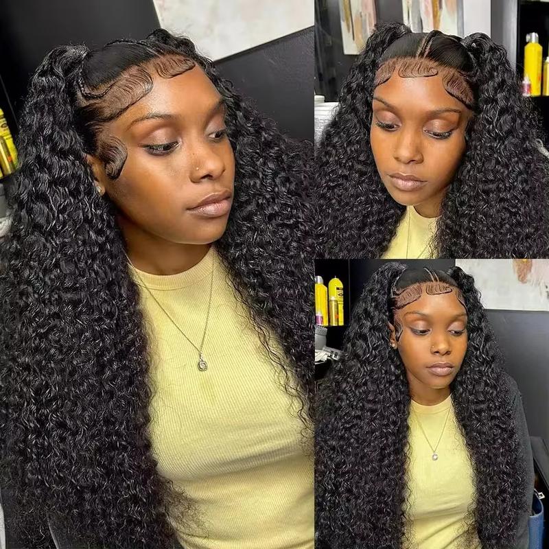 Bling Hair 13x6 Deep Curly Human Hair Wigs 13x4 Transparent Lace Frontal Wig Deep Wave Lace Front Wig For Women PrePlucked Wigs 180% Density Bling Hair 13x6 Deep Curly Human Hair Wigs 13x4 Transparent Lace Frontal Wig Deep Wave Lace Front Wig For Women PrePlucked Wigs 180% Density