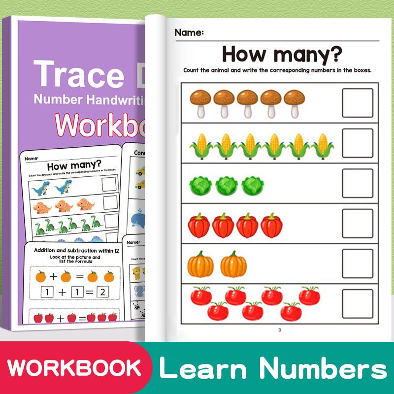 Interactive Learning Math Workbook, Learning Materials, Learning Tool, Number Practice, Addition Subtraction, Colorful Math Activities, Basic Arithmetic - Perfect Christmas Gift