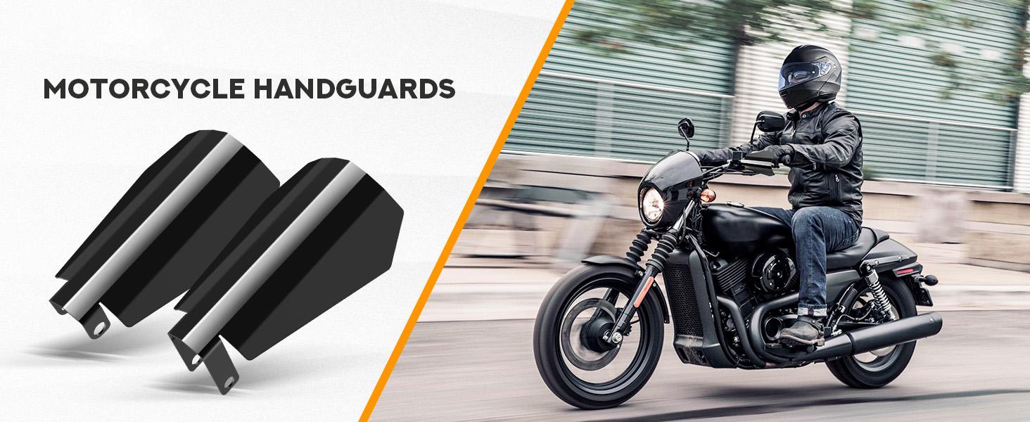 THE WELL KEPT Gloss Black Coffin Cut Handguards For Harley Sportster,Touring,Street Glide,Road King,Electra Glide 2007-2023 (Cable Clutch Style-Large)