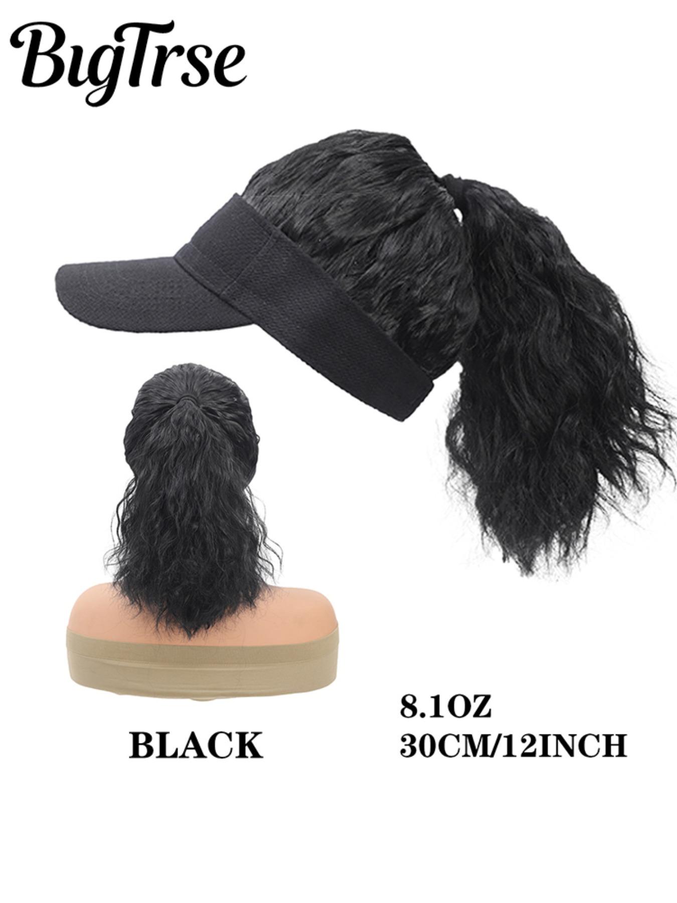 12-Inch High Ponytail Wavy Wig Hat, Summer Sun Protection Cap, Full Volume No Maintenance, Ideal for Outdoor Activities and Daily Wear