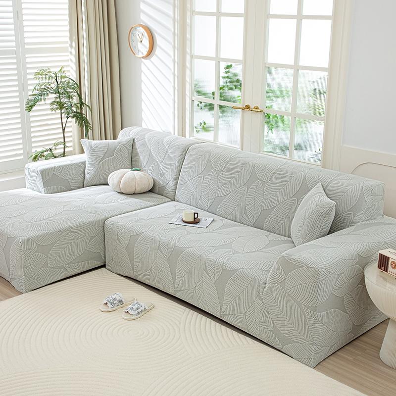 One-Stop Sofa Refresh Solution, Full-Cover Leaf Pattern Sofa Cover, Sofa Slipcover, Pet-Friendly Elastic Sofa Cover, Anti-Stain Durable, 6 Colors Available