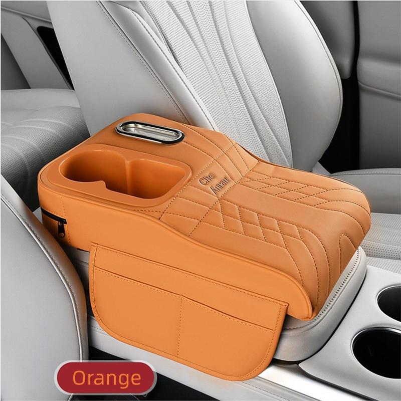 Multifunctional Car Armrest Storage Pad, Height Adjustable Cup Holder Organizer, Central Console Tissue Box Accessory for Vehicles, Car Storage Organizers, Car Cup Holders