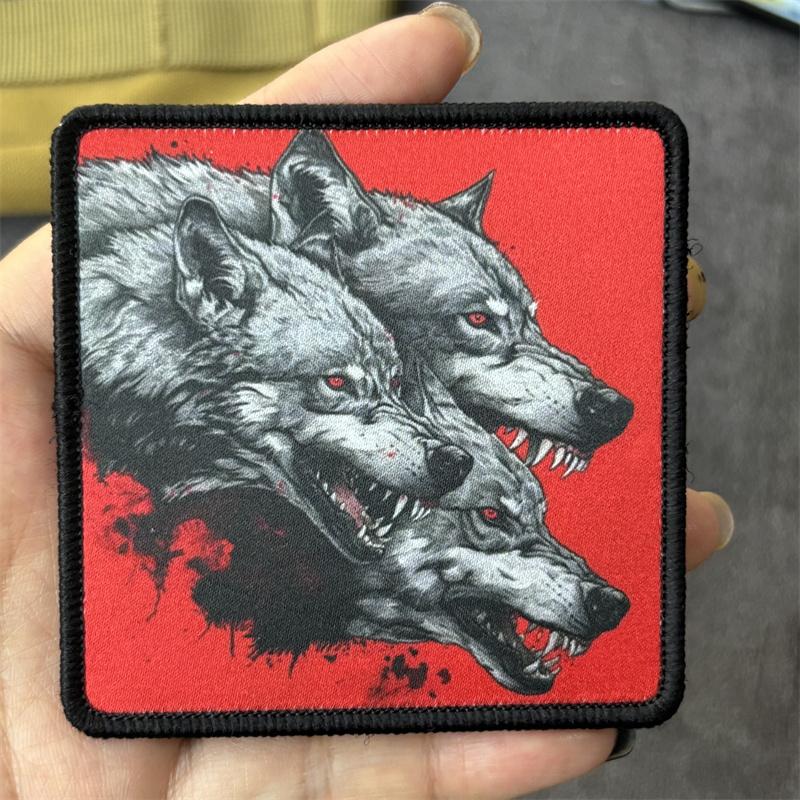 "Hellhound" Print Armband Patch on Clothes Tactical Morale Badge Hook Loop Military Patches Backpack Stickers