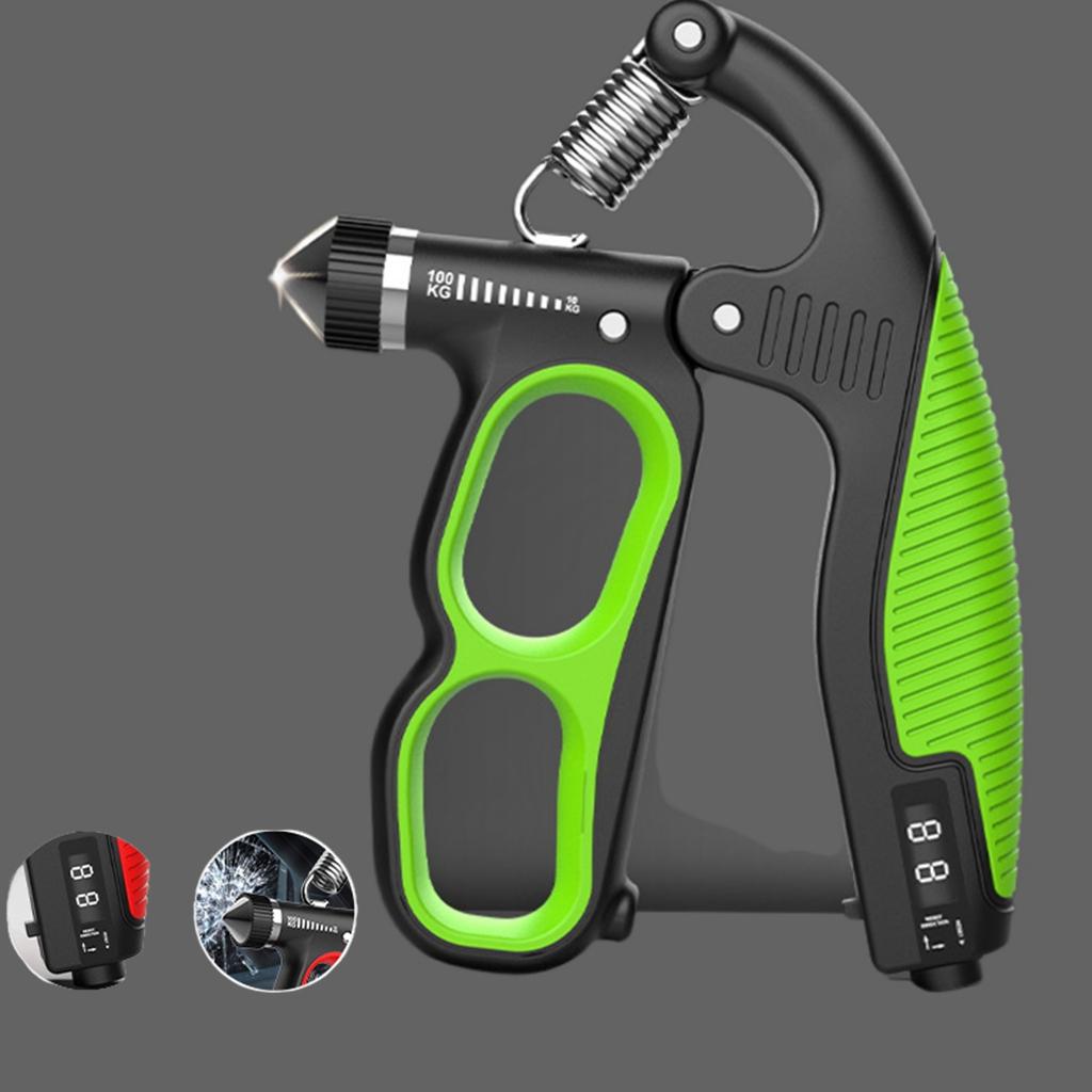 Adjustable Hand Grip Strengthener, Finger Gripper for Muscle Training & Recovery, Portable Emergency Window Breaker Included, Hand Grip Exerciser