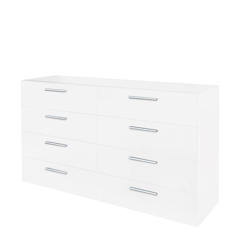 Karlhome 8 Drawer Double Dresser for Bedroom, Wide Storage Cabinet for Living Room Home Entryway