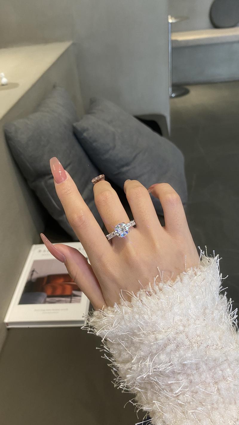 【#125 Twilight】Luxury 3Carat Synthetic Moissanite Eternity Engagement Ring in 925 Sterling Silver for Women Engagement Wedding Lady's Gift Luxury