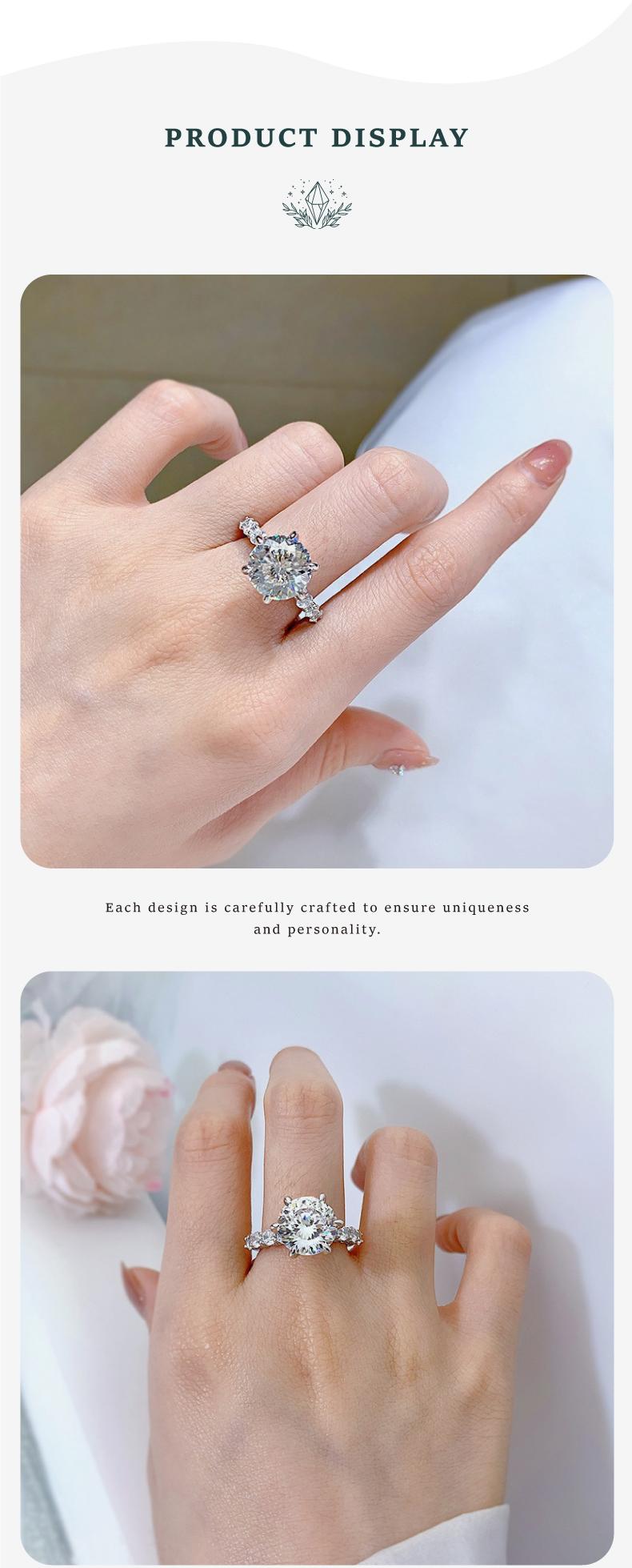 3-5CT King of carats Crushed Ice Cut Synthetic Moissanite Wedding Ring - Cluster Engagement ring, Perfect Gift for Anniversary、Proposal、Promise, With gift box