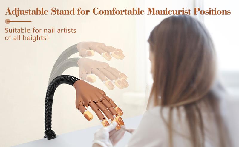 Practice Hands Kit for Acrylic Nail, Removable Nail Model Hands, Manicure Hands for Beginners to Practice, Comes with 200 Nails