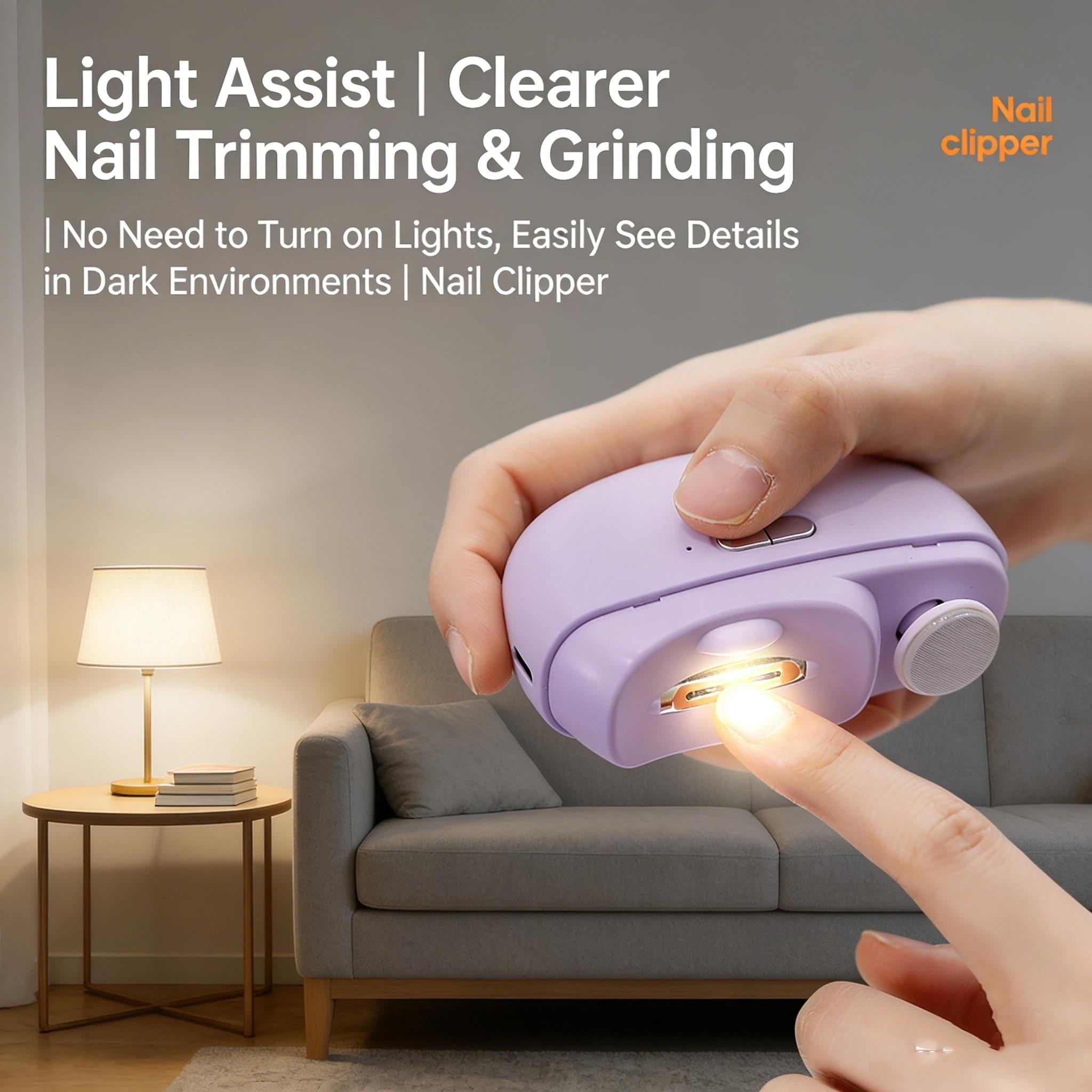 Electric Nail Clippers Automatic Multi-Function Anti-Splash Manicure Polisher, Baby Infant Toddler Electric File Grinder