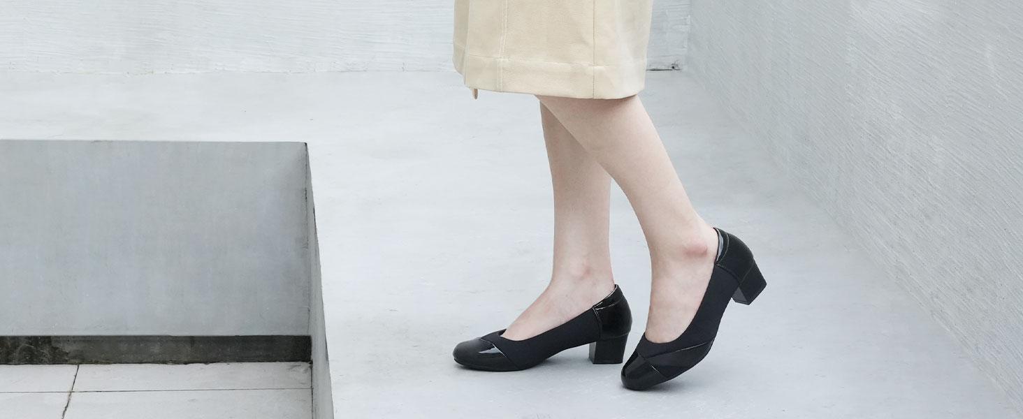 Ortho+rest Women Bunion-Friendly Dress Shoes Low Heel Slip on Loafers Pumps Footwear Girl Elegant Stylish