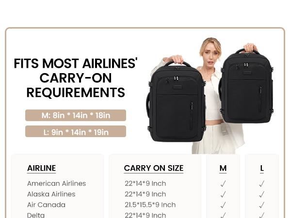 【Valentine's Day Gift】LOVEVOOK 40L-50L Large capacity Carry-On Travel Waterproof Backpack-TSA Approved Personal Item,Built-in Garment Bag & 3 Packing Cubes,Airline Friendly for Hiking/Overnight/Weekend,TikTokShopJumpstartSale